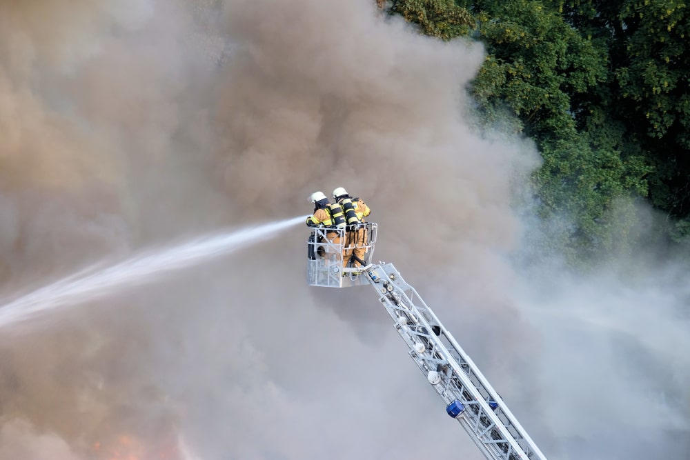 firefighter stopping the forest fire firefighters stopping the forest fire