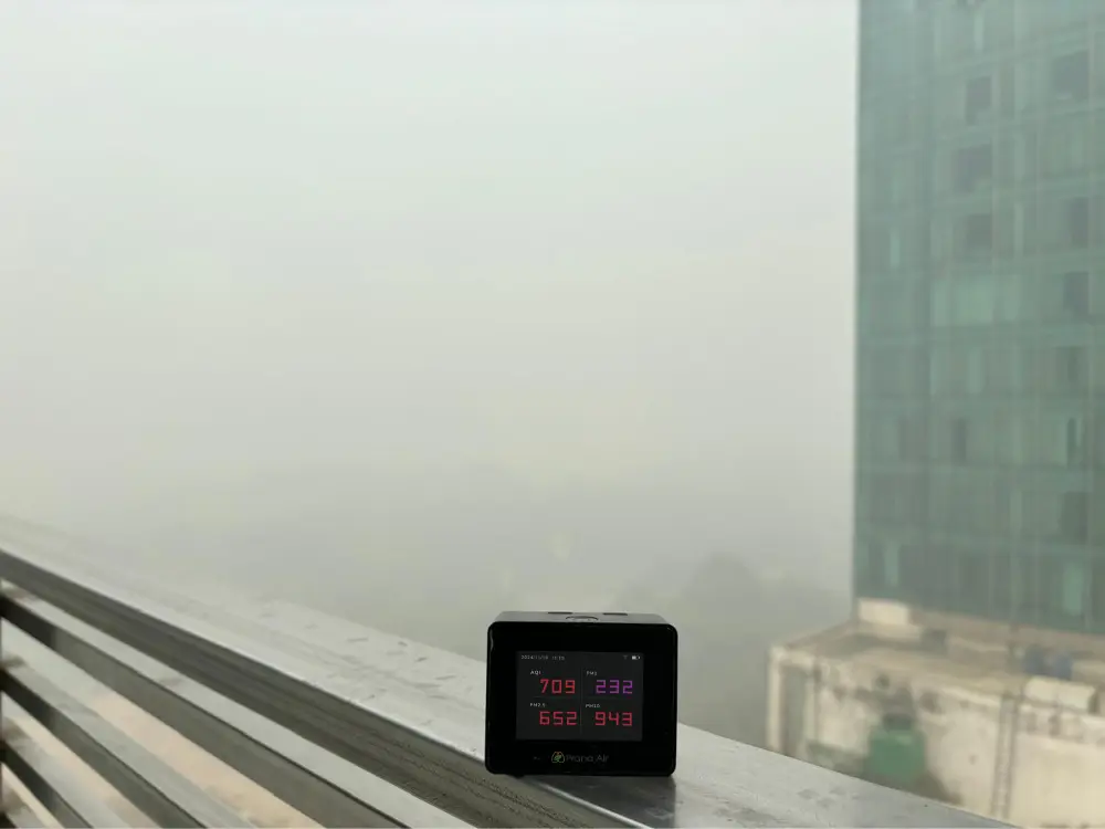 real-time air quality levels on a pocket monitor