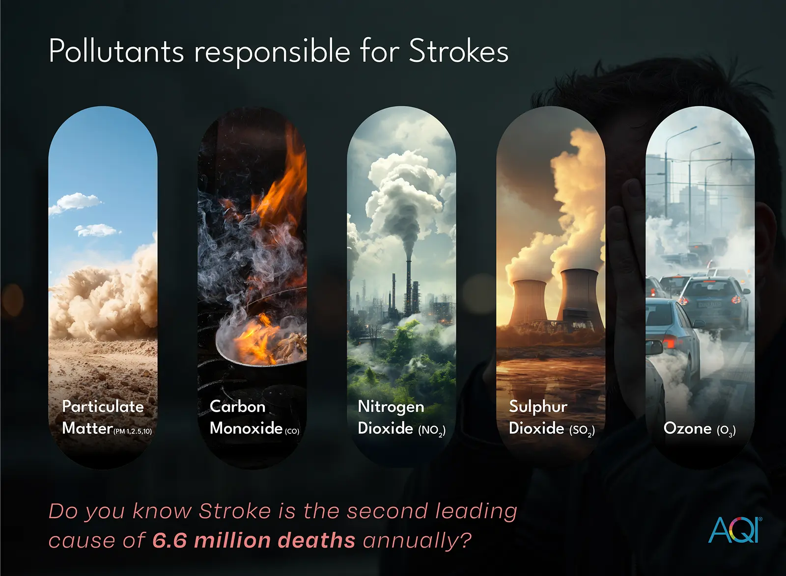 air polluants and gases responsible for the stroke