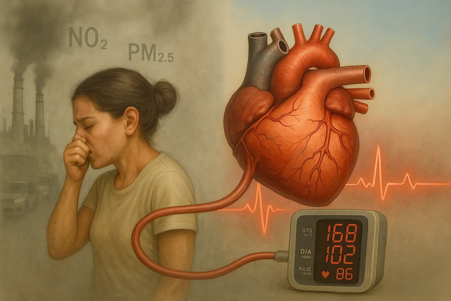 increased blood pressure due to air pollution