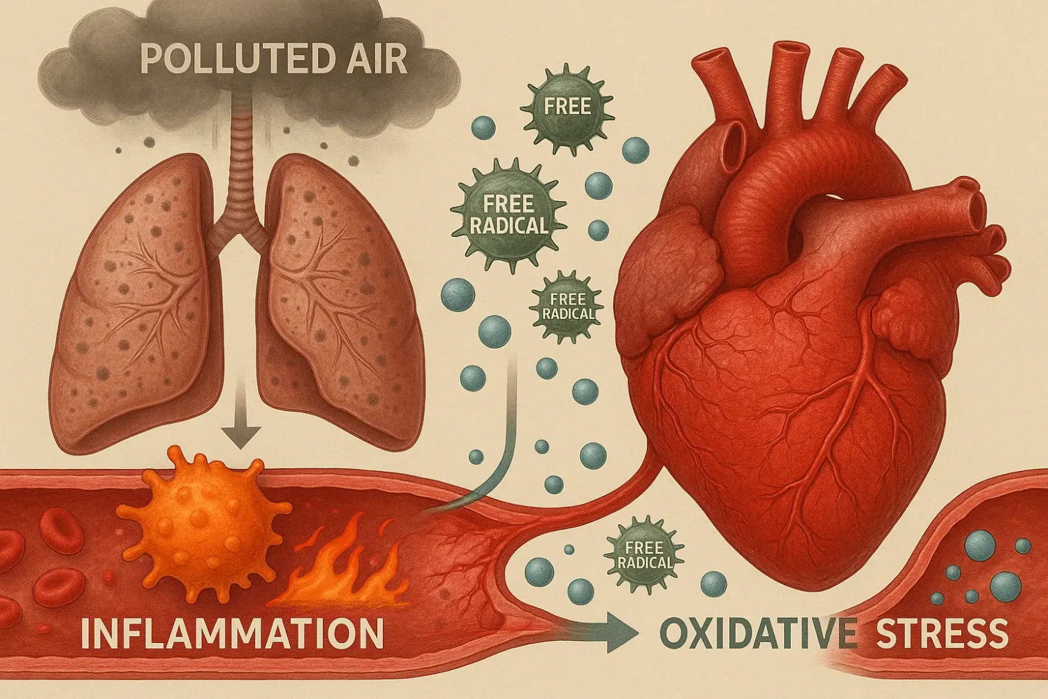 inflammation and oxidation stress by air pollution