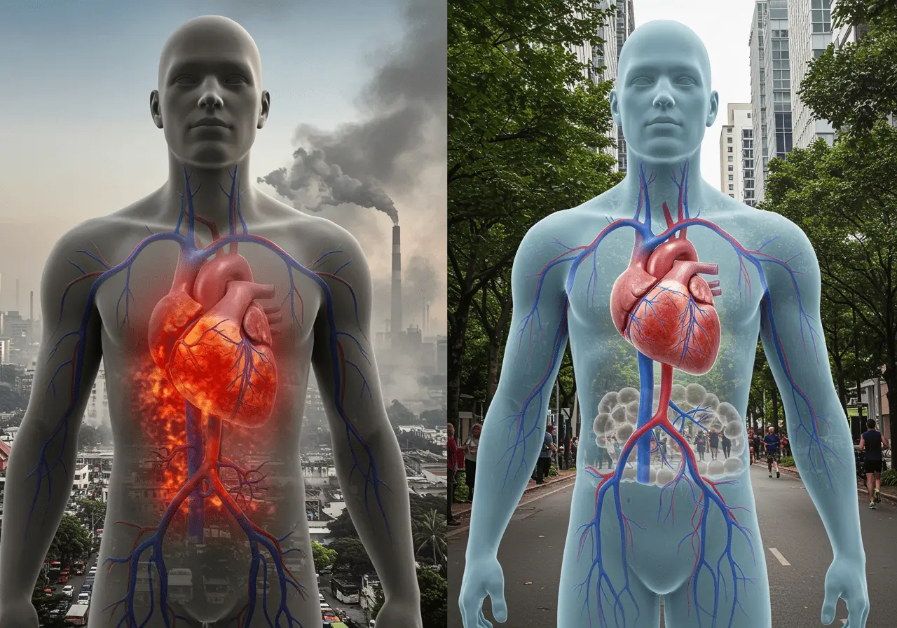 link of air pollution and heart health