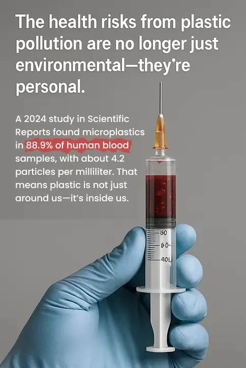 Microplastics found in the human blood in a study